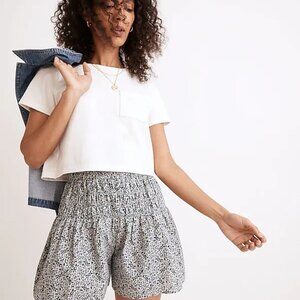 Madewell Smocked Pull-On Shorts in Florentine Floral XXS